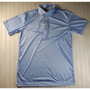 Collars & Co Blue & White Houndstooth Dress Collar Polo Medium NWOT Short Sleeve